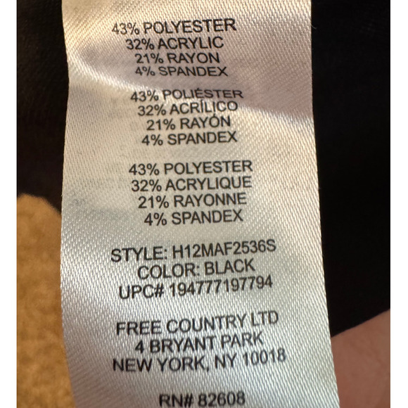 Free Country MicroTech Heat Long Sleeve Shirt MEDIUM Black Performance - NEW - Picture 5 of 6